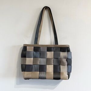 Harvey’s Seatbelt Bag Treecycle large satchel neutral multi-color woven